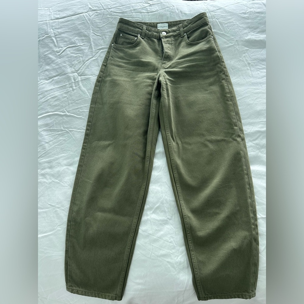 Claudie Pierlot Jean-Luc Mom Jeans in Cargo Green (36)